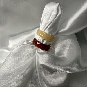 Acrylic Resin Mix Match Ring Set - Pavlova / Iron Stone